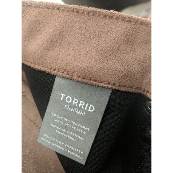 Torrid Perfect Skinny Faux Leather High Rise Pants 16T NWT Root Beer/Brown - Picture 11 of 13